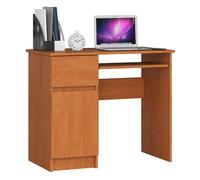 Escritorio de ordenador akord piksel aliso 90 cm izquierda 1 puerta 1 cajón color aliso mate 3 estantes 90x50x77 cm