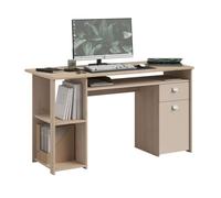 Miroytengo Escritorio de Ordenador Anello, Mesa Oficina 1 Cajón, 1 Puerta Roble Jackson y Cashmere 138x78x59 cm Light wood - beige -
