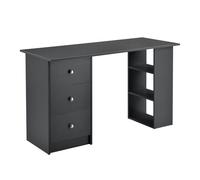 Escritorio de ordenador lemberg 120x49x72 cm - 3 compartimientos y 3 cajones gris oscuro [en.casa]