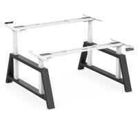 Escritorio de pie eléctrico - Blanco y - Altura: 73,5 - 137,5 cm - Ancho: 107,5 - 180 cm - Estructura de metal