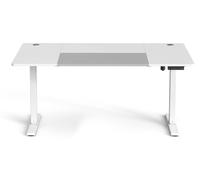 Escritorio de pie eléctrico con función de memoria | Blanco y gris | 160x70x72-120 cm