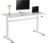 Escritorio de pie 140x60cm Escritorio de Oficina de Altura Regulable manualmente máx. 117cm Mesa ergonómica Cargable hasta 40kg Blanco