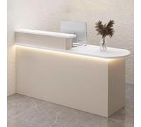 Escritorio de recepción con tiras de luz LED, moderno mostrador de recepción para salones de belleza y pequeñas empresas
