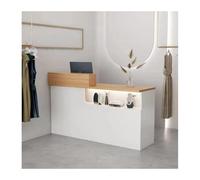 Escritorio de recepción esquinero con cajones con cerradura, mesa de computadora para pago, vestíbulo, salón, oficina en casa, muebles modernos de recepción