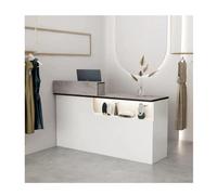 Escritorio de recepción esquinero con cajones con cerradura, mesa de computadora para pago, vestíbulo, salón, oficina en casa, muebles modernos de recepción