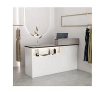 Escritorio de recepción esquinero con cajones con cerradura, mesa de computadora para pago, vestíbulo, salón, oficina en casa, muebles modernos de recepción