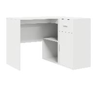 Escritorio Dijon esquinero 1 armario + 1 cajón + 2 compartimentos blanco 75x102x50 cm White Medium