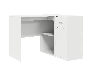 Escritorio Dijon esquinero 1 armario + 1 cajón + 2 compartimentos blanco 75x102x50 cm White Medium