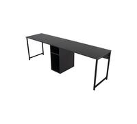 Escritorio doble AUCUNE TWIN 240x74x60 cm Doble puesto Almacenamiento central Antracita y Negro - Nuevo