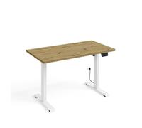 Escritorio eléctrico 120 cm ergo madera y blanco