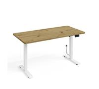 Escritorio eléctrico 140 cm ergo madera y blanco