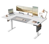 Escritorio eléctrico ajustable | Color blanco nube - gris paloma | 180x80x72-120 cm