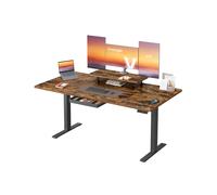 Escritorio eléctrico ajustable con soporte y cajón