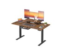 Escritorio eléctrico ajustable con soporte y cajón