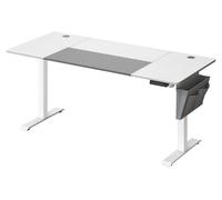 Escritorio eléctrico de pie, ajustable, 70 x 160 x 72-120 cm, color blanco y gris claro