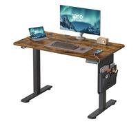 SONGMICS Escritorio Eléctrico, Regulable en Altura, 100 x 60 cm, Regulación Continua, 4 Alturas de Memoria, Puerto USB-C, Marrón Rústico LSD130KD01