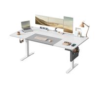 SONGMICS Escritorio Eléctrico, Regulable en Altura, 180 x 80 cm, Regulación Continua, 4 Alturas de Memoria, Puerto USB-C, Blanco Nube y Gris Paloma LSD028WZ03