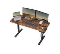 SONGMICS Escritorio Eléctrico, Regulable en Altura, 140 x 60 cm, Regulación Continua, 4 Alturas de Memoria, Puerto USB-C, Marrón Vintage LSD134K01