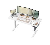 SONGMICS Escritorio Eléctrico, Regulable en Altura, 140 x 60 cm, Regulación Continua, 4 Alturas de Memoria, Puerto USB-C, Blanco Nube LSD134W01