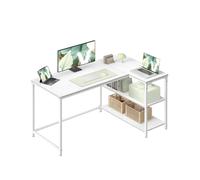 Escritorio en L para Ordenador Altura Regulable de 120 x 80 cm Blanco Arce