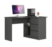 Escritorio esquinero b16 akord color grafito gris 124 cm