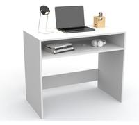Escritorio estudio con balda, mesa de ordenador, mesa juvenil 90 x 76 x 50 cm blanco dormidán
