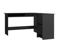 Escritorio Forma De L Contrachapada Negro Brillo 120x140x75 Cm Vidaxl