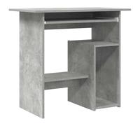 Escritorio gris cemento, 80 x 45 x 74 cm, madera multicapa | Estante abierto para torre de ordenador, compartimento para teclado, espacio para carpetas, limpieza con paño húmedo