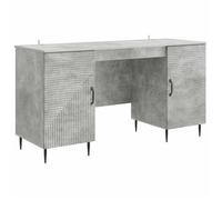 vidaXL Escritorio con estante 142,5 x 50 x 75 cm Madera de Ingeniería Multicolor Gris hormigón