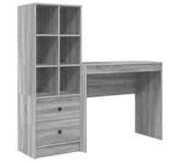 Escritorio Con Cajón Con Estante 2 Pcs Gris Sonoma Vidaxl