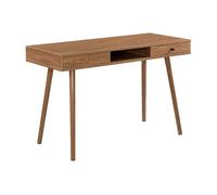 Escritorio habo con cajón aglomerado/metal 74x115x48 cm efecto madera tono oscuro [es.casa]