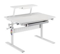Ergo Office ER-483 Escritorio Infantil de Altura Regulable, Inclinable, Gancho Adicional, Portalibros, Gris, Carga MAX 40kg, 900x600mm