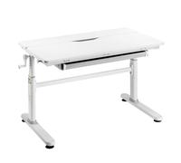 Escritorio infantil HOKO, con altura ajustable, ideal para niños a partir de 6 años, superficie de trabajo de 100x60 cm, tablero inclinable, cajón, color blanco