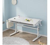 Escritorio Infantil Kuosa Regulable En Altura Acero 120x60cm - Gris/blanco [en.casa]