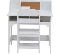 Escritorio infantil regulable en altura con silla de madera, que incluye cajón, portalápices, estantería y panel de anuncios. Set de escritorio para estudiar y dibujar, ideal para niños y niñas, perfe