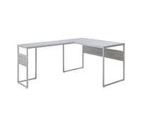 [en.casa] Mesa Escritorio en Forma de L Karlstang Escritorio Esquinero con Amplio Tablero Despacho Oficina Estudio Acero 166 x 120 x 75 cm - Gris Claro