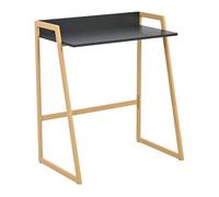 Escritorio kuomi con panel trasero 84x73x47cm beige / gris oscuro [en.casa]