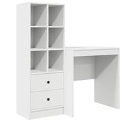 Escritorio Madeira 6 Compartimentos Y 2 Cajones Blanco 76x70x50 Cm