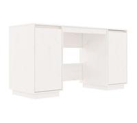 Escritorio Madera Maciza De Pino Blanco 140x50x75 Cm Vidaxl