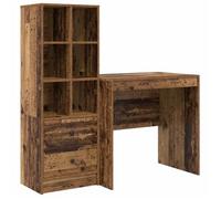 vidaXL Escritorio 125,5 x 50 x 127 cm 2 uds. Multicolor Madera envejecida