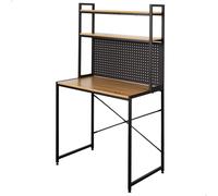 Escritorio Max Home con Estantería y Tablero Perforado, 85x50x148 Cm, Negro