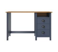 Escritorio - mesa de ordenador con 3 cajones madera de pino gris 120x50x74 cm
