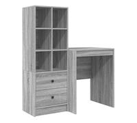 Escritorio - mesa de ordenador con almacenamiento 2 pcs gris sonoma 60 x 50 x 76 cm