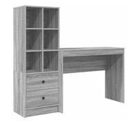 Escritorio - mesa de ordenador con almacenamiento con cajón 2 pcs gris sonoma