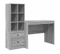 Escritorio - mesa de ordenador con almacenamiento con cajón 2 pcs gris sonoma