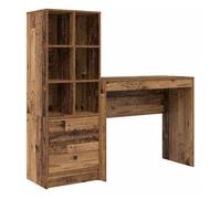 Escritorio - mesa de ordenador con almacenamiento con cajón 2 pcs madera vieja
