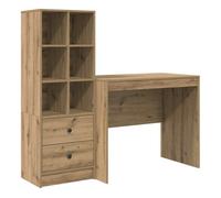 Escritorio - mesa de ordenador con almacenamiento con cajón 2 pcs roble artisan