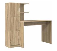 Escritorio - mesa de ordenador con almacenamiento con estante 2 pcs roble sonoma