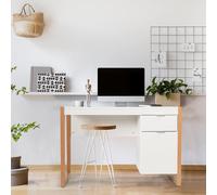Escritorio - Mesa de ordenador - Escritorio - Escritorio infantil - Escritorio de oficina - Blanco - Acabado en madera