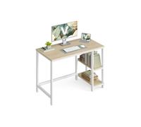 Escritorio Mesa de Trabajo 100 x 50 x 76 cm Estilo Moderno Beige Natural y Blanco Perla